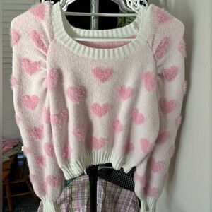 pink heart sweater!